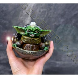 Mogwai Gremlin Stripe Yoda Mashup Figurine