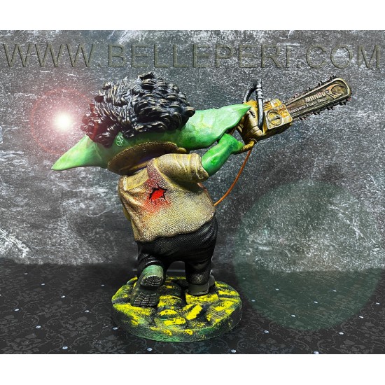 Baby Yoda Grogu Leatherface Mashup Figurine