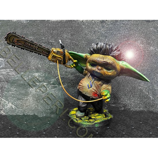 Baby Yoda Grogu Leatherface Mashup Figurine