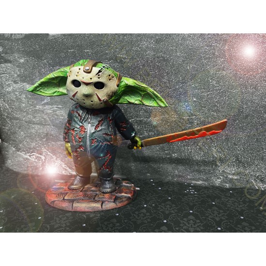 Baby Yoda Pinhead Hellraiser Mashup Figurine