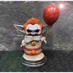 Baby Yoda Grogu Pennywise IT Clown Mashup Figurine