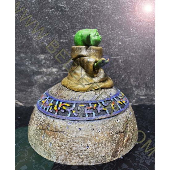 Grogu Meditating On The Seeing Stone Figurine