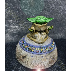 Grogu Meditating On The Seeing Stone Figurine