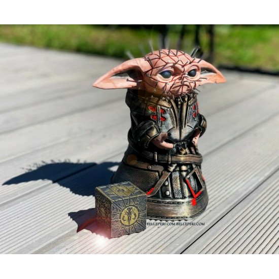 Baby Yoda Grogu Pinhead Hellraiser Mashup Figurine