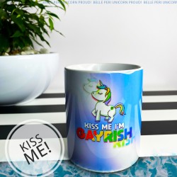 Kiss me I'm Gayrish Unicorn Shamrock coffee mug